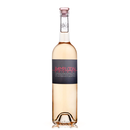 Fles Pamploon Colors Rosé van Château du Rouët uit de Côtes de Provence met elegante lichtroze kleur.